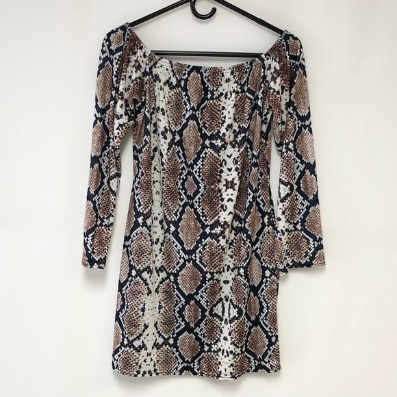 ➕ NWT PLT Snake Print Bodycon Mini Dress Sz 18 - Picture 2 of 8